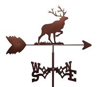 Weathervane Stainless Steel Wind Direction Indicator Durable Retro Farm Garden Stake Weather Vane Courtyard Decoration Professional Measuring Tool (Color : Elk)
