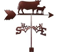 Weathervane Stainless Steel Wind Vane Cattle Animal Wind Direction Indicator Durable Retro Farm Scene Garden Stake Weather Vane Measuring Tools