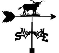 Weathervane Stainless Steel Wind Vane Cattle Animal Wind Direction Indicator Durable Retro Farm Scene Garden Stake Weather Vane Measuring Tools