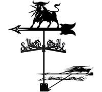 Weathervane Stainless Steel Wind Vane Cattle Animal Wind Direction Indicator Durable Retro Farm Scene Garden Stake Weather Vane Measuring Tools