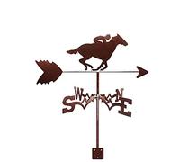 Weathervane Steed Horse Shape Weather Vane Measuring Tool Stainless Steel Weathercock Wind Direction Indicator with Mounting Bracket for Outdoor Animal Bracket Decor Craft