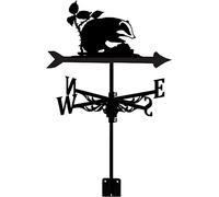 weathervane vanes for outside Weather Vane Weathervane Badger with Roof Mounted Wind Direction Indicator Garden Metal Wind Vane Measuring Tool Decorations for Outdoor Roof