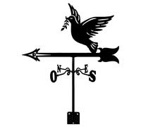 Weathervane,Vintage Style Weathervane Pigeon Wind Vane Stainless Metal Weather Vane Wind Direction Indicator, Yard Garden Architecture Roof Measuring Tools Easy Use and Install(B)