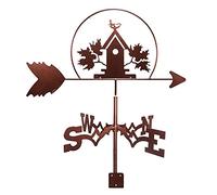 Weathervane,Vintage Style Weathervane Wind Vane Stainless Metal Weather Vane Wind Direction Indicator, Yard Garden Architecture Roof Measuring Tools Easy Use and Install(House)