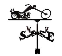 Weathervane,Weather Vane Ornament, Weathercock Durable Retro Roof Garden Fence Home Decoration, Direction Indicator Outdoor Stainless Steel Bracket Wind Vane for Garden Yard(Motorcycle)