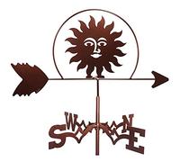 Weathervane,Weather Vane Ornament, Weathercock Durable Retro Roof Garden Fence Home Decoration, Direction Indicator Outdoor Stainless Steel Bracket Wind Vane for Garden Yard(Sun)