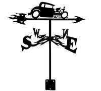 Weathervane Weather Vane Wind Direction Indicator Measuring Tools Garden Iron weathervanes Decorative Garden Yard(Cars)