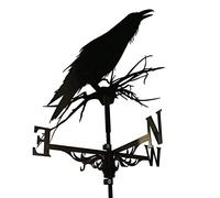 Weathervane Weather Vanes Stainless Steel Weather Vane Weathercock Wind Direction Indicator For Garden Decor Roof Outdoor, Wind Vane Garden Courtyard Decoration - Black Crow Shape