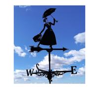 Weathervane Weathervane Retro Farm Scene Weathervane Measuring Tools Patio Yard Decorationthe Lovely Lady Is Holding Her Umbrella