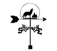 Weathervane,Weathervane Stainless Steel Weather Vane for Garden Retro Wind Vane Creative Wind Direction Indicator Garden Stake for Yard Cupolas Farm Sheds Measuring Tool (Badger) (Wolf)