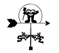 Weathervane,Weathervane Stainless Steel Weather Vane for Garden Retro Wind Vane Creative Wind Direction Indicator Garden Stake for Yard Cupolas Farm Sheds Measuring Tool(Brush Your Teeth)