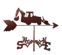 Weathervane,Weathervane Weathercock Tractor Loader Backhoe Back Hoe Flat Post Weather Vane Wind Vane Durable Farm Scene Wind Direction Indicator for Courtyard Garden Outdoor