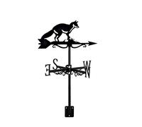 Weathervane Wild Animals Ornament Metal Roof Mount Wind Vane Direction Indicator, Hand-Crafted Garden Decor Farmhouse Decorative,Hound (Fox)