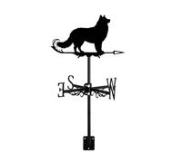 Weathervane with Dog Animals Silhouette Ornament Roof Mount Direction Indicator for Garden Fence & Shed Outdoor Farm Scene Yard Patio, Spitz