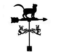 Weathervane with Fox Witch Goat Ornament, Wind Direction Indicator with Outdoor Metal Bracket Weather Vane Wind Vane Measuring Tool