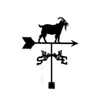 Weathervane with Fox Witch Goat Ornament, Wind Direction Indicator with Outdoor Metal Bracket Weather Vane Wind Vane Measuring Tool