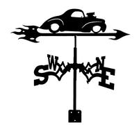 Weathervane with Roof Mount Farm Stainless Steel Home Weather Vane Wind Direction Indicator,Decoration Indicating Wind Direction Yard Roofs Measuring Tools