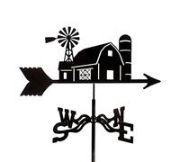 Weathervane with Roof Mount Retro Weather Vane Wind Direction Indicator, Metal Weathercock Garden, Creative Wind Vane Stainless Steel for Farm Yard Home Decor Gift