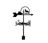 Weathervane Wolf Fox Hound Shape Wildlife Ornament Wind Vane with Roof Mount Direction Creative Home Decor for Outdoor Farmhouse Yard Garden Gazebo, Style 1 (Style 1)