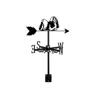 Weathervanes Weather Vane Metal Dog Vintage Black Direction Indicator Instrument Roof Installation Vane Farm Scene Garden Art Paddock Decoration Accessories, Havanese Dog