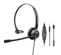 Weatwo 3.5mm Headset with Microphone for Laptop, Type-c/3.5mm Jack 2-in-1 PC Headset, Wired & Noise Cancelling Headphone with In-Line Control for Call Centers, Skype, Zoom, Home Office, Online Chat