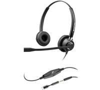 Weatwo USB-C/3.5mm Jack 2-in-1 PC Headset with Noise Canceling Mic | Stereo Headsets with In-Line Control for Teams, Business, Skype, Zoom, Home Office - Black