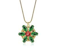 WEAV Anastasia Emerald Stone Flower Necklace - Lost Princess Inspired Pendant - Women's Necklace