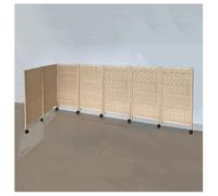 Weave Blackout Privacy Screen,Folding Short Room Divider,8 Panels Temporary Partition Wall with Wheel,for Dorm Kindergarten Separation(47.24 x 15.74in-7 Pieces)