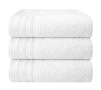 Weave Essentials 3 Pc Windsor Towel Set - 100% Cotton, Quick Dry & Machine Washable | White