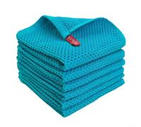 Weave Kitchen Towel - Microfiber Cleaning Cloth, Absorbent Dishcloth for Bar & Coffee Use, Streak- and Lint-, Reusable, 34 x 34 cm, 6-Pack(Blue)