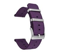 Weave Nylon Strap 18mm - 24mm Stainless Steel Hoop Buckle Watch Band Men Women Quick Release Waterproof Watch Strap, Purple, 20mm