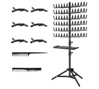 Weave Rack, Extension Holder Apparatus, Sectioning Management System, Quick Access Design, Professional Beautician Equipment, Countertop Display Device, White Product for Home Salon