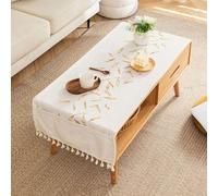 Weave tablecloth,Linen tablecloth,Coffee Table Cover With Pockets And Tassel Rectangular Waterproof Tablecloth Dining Tabletop Decoration Washable Table Top Dust Cover-P-60x160cm(24x63inch) ( Color :