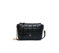 Weaved Pattern Zip Top Closure Flap Cross Body Bag JFY Black One Size