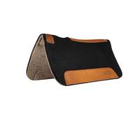 Weaver Equine 25" x 26 Pony Contoured Pure Wool Felt Horse Saddle Pad, Shock Absorbing Western Saddle Pad for Comfort Protection, Black/Natural