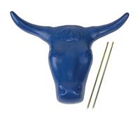Weaver Equine Plastic Steer Head Roping Dummy - Team Practice Cattle Head Roping Target - 20" Wide Horns - Blue