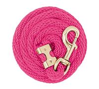 Weaver Equine Value Poly Lead Rope, Diva Pink, 8' Horse Lead Rope with Brass Plated 225 Snap, Soft Comfort Grip, Barn Horse Tack for Daily Use