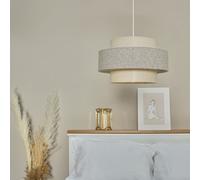 MiniSun | Modern Ceiling Light Shade in a Cream and Grey Herringbone Finish | Pendant Lights, Home Décor & Improvement Essential
