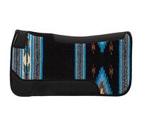 Weaver Leather 35-1676-S8 Pony Contoured Single Weave Wool Blend Felt Saddle Pad, Black/Blue