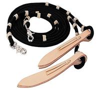 Weaver Leather 35-2044-BK Vaquero Split Reins, black/Tan, Brown/Tan, 3/8" x 8'