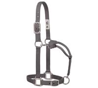 Weaver Leather 35-7374-GH Original Adjustable Nylon Halter with Chrome Plated Hardware, Graphite, 1" Small Horse