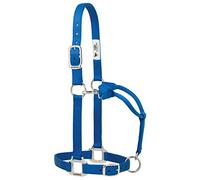 Weaver Leather 35-7375-BL Original Adjustable Nylon Halter with Chrome Plated Hardware, Blue, 1" Average Horse