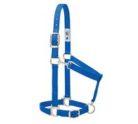 Weaver Leather Basic Adjustable Nylon Halter, Blue, 1" Large Horse