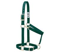Weaver Leather Basic Adjustable Nylon Halter, Hunter Green, 1" Large Horse