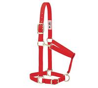 Weaver Leather Basic Adjustable Nylon Halter, Red, 1" Average Horse