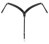 Weaver Leather Black Leather Contoured Ring-in-Center Breast Collar, Black