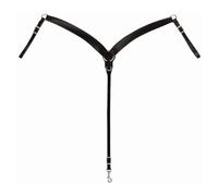 Weaver Leather Black Leather Contoured Ring-in-Center Breast Collar, Black