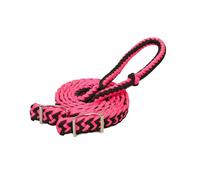 Weaver Leather Braided Nylon Barrel Rein, Pink/Black, 8'