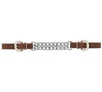 Weaver Leather Bridle Leather Double Flat Link Chain Curb Strap, Rich Brown, 4 1/2-Inch