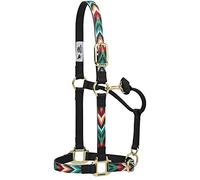 Weaver Leather Chevron Adjustable Nylon Horse Nylon Horse Halter, Small, Black/Multi